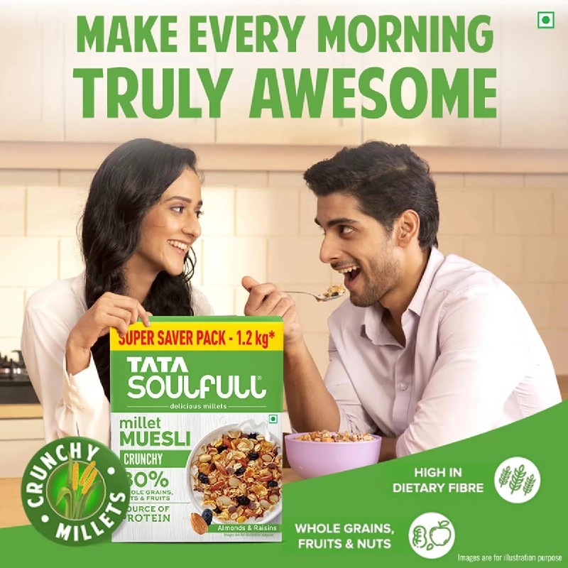 Tata Soulfull Crunchy Whole Grains Nuts & Fruits Millet Muesli, 1200 g-3.webp